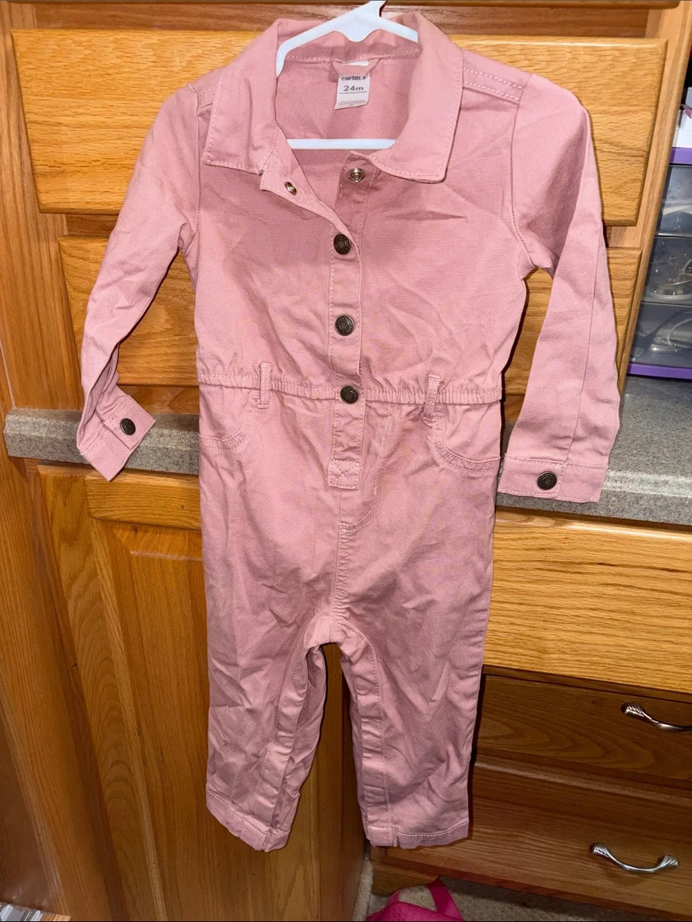 Carter's Dusty Pink Long-Sleeve Romper